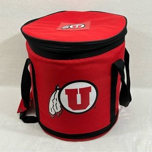 NCAA Utah Utes Large Red Rawlings Collegiate Cooler Baseball Bucket Bag 15”x14”.